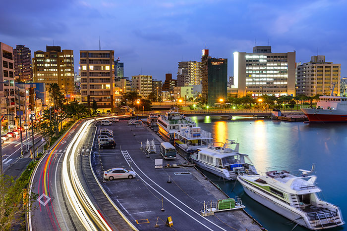 沖縄とまりん夕暮れ時画像